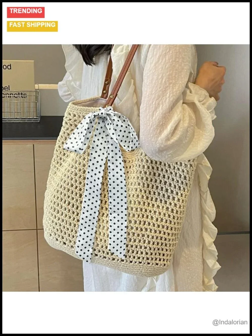 Long Skinny Polka Dot Scarf - Versatile Silk Neckerchief for Neck Handbag Hair